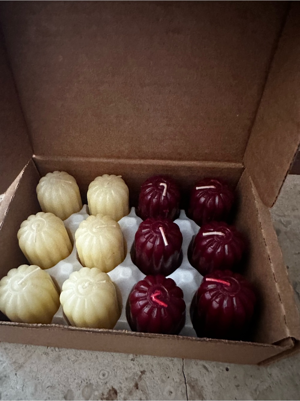 Home Interior Votive Candle Ivory and Burgundy New total of 12